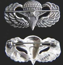 WWII US Paraglider Wing Badge Gemsco Sterling Silver            - $60.00