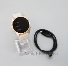 Garmin fenix 7S Sapphire Solar GPS Watch - Cream Gold/Light Sand image 1