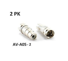 2pk RCA Jack to F-Type Connector Plug Adapter AV-A05-2 - $12.99