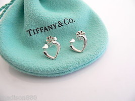 Tiffany &amp; Co Silver Picasso Tenderness Heart Hearts Earrings Studs Gift ... - $328.00