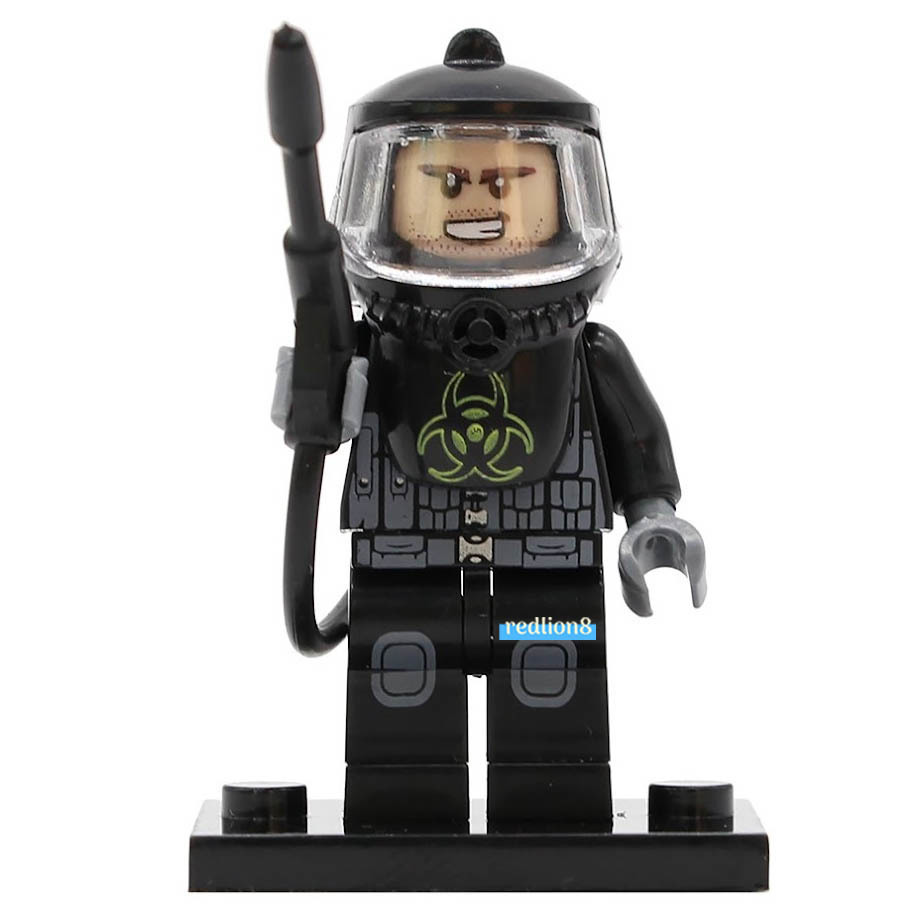 Radiation Suit Black Hazmat Biohazard Suit Lego Compatible Minifigure Bricks