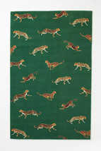 Area Rugs 8&#39; x 10&#39; Cheetah Green Hand Tufted Anthropologie Woolen Carpet - $699.00