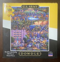 Jigsaw 500 Pc Puzzle Military Historic Montage U.S. Army Made in America... - $14.63