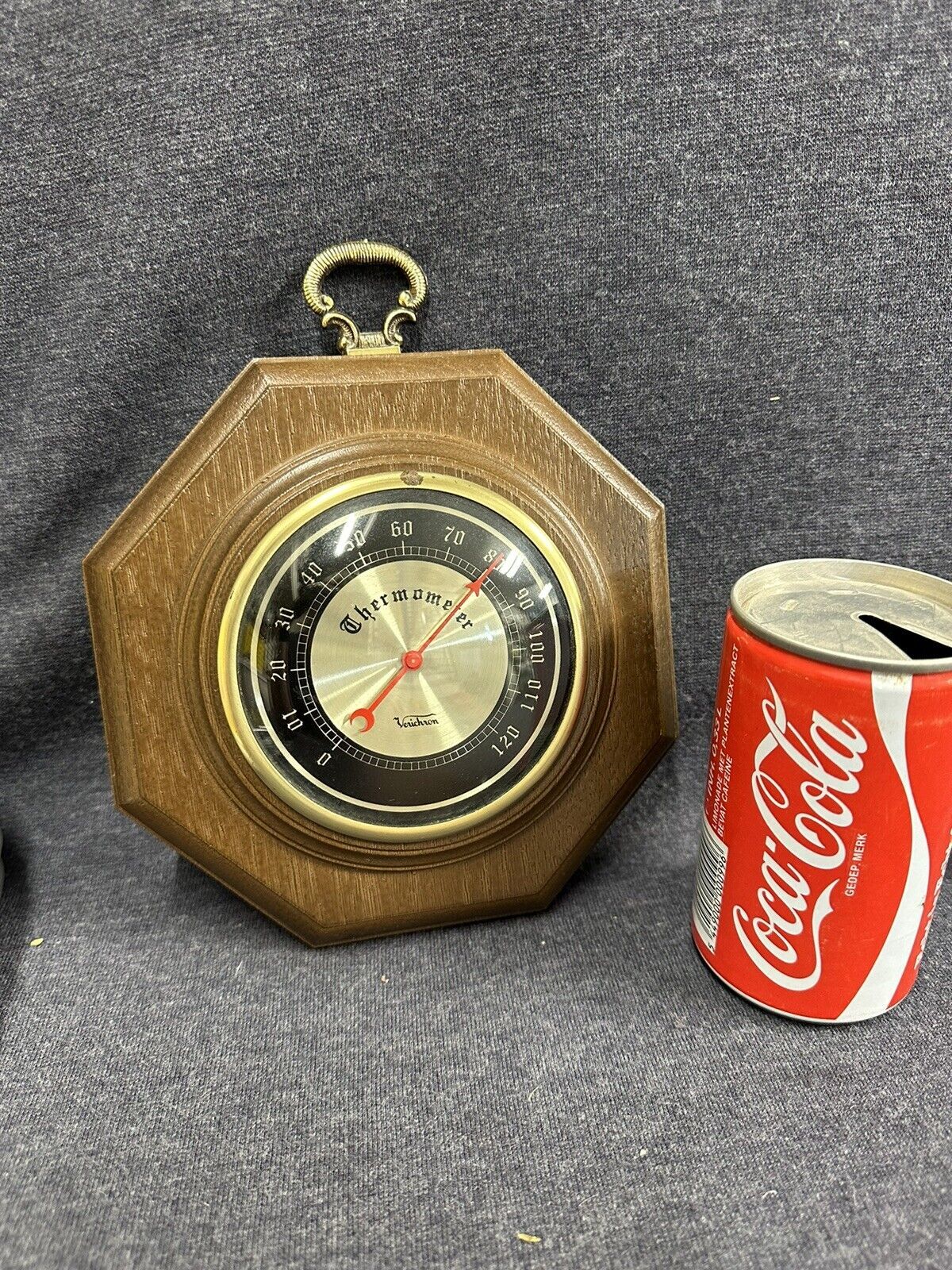 Vintage Verichron Thermometer Glass Bubble Bezel Model V16 TESTED WORKS