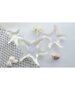 Starfish Plates Set of 3 Pearlized Nesting White Glass Nautical Ocean Se... - $34.64