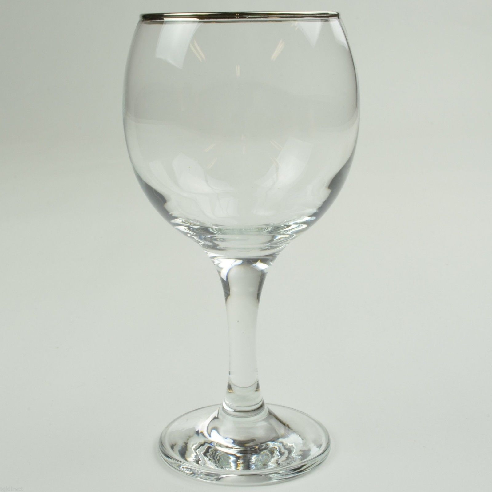 6-1/2 Hand-Blown Clear Thick Glass 5-oz. Baluster Wine Glass- Antique  Vintage Style