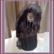 Long Hair Silver Faux Fur Fur Sleeveless Black Vest Jacket with Faux Leather image 3