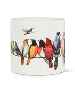 Birds Planter Pot on a Wire Ceramic 6.5&quot; Diameter 6&quot; High Cardinal Blue Jay - $24.25