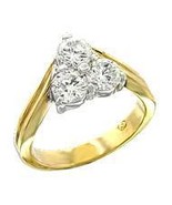 Ladies Imitation Diamond Russian CZ 3 Stone Eternity Ring - $35.00