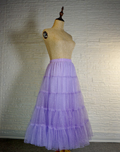 Princess Long Tulle Skirt Outfit Tiered Sparkle Tulle Skirt High Waist Plus Size image 5