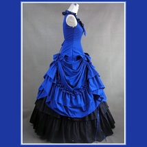 Romantic Victorian 18th Century Blue Dinner Party or Evening Prom Gown image 2