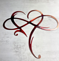 Infinity Heart - Metal Wall Art - Copper 18 1/2&quot; x 15&quot; Red Tinged - $39.89
