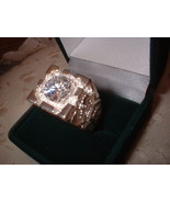  Mens Sterling Silver Russian CZ Nugget Ring - $40.00