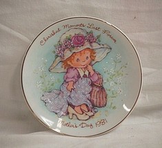 Vintage Mother's Day 1981 Avon Collectors Plate Gold Rim Cherished Moments Last - $8.90