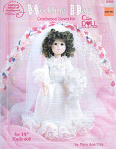 Wedding Day Crochet 14"  Doll Clothes Pattern 8405 American School Needlework - $8.99