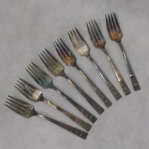 Oneida Coronation Salad Forks Set of 8 1936 Silver Plated Pierced Handle - $24.95
