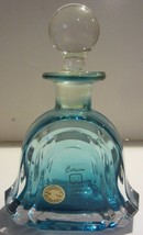 Collezione Glass Italy Crystal Aqua  blue  Faceted Perfume Bottle &amp; Stopper - $21.52