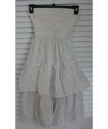 H&amp;M Collection Dress Smocked Tube Tiered Dress Off White Print sz 4 - $21.74