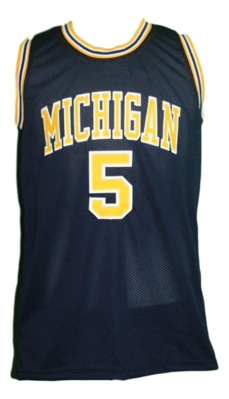 Jalen rose  5 college basketball jersey navy blue   1