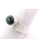 BLACK ONYX MEN&#39;S Ring in Textured STERLING Silver - Size 11 - $80.00