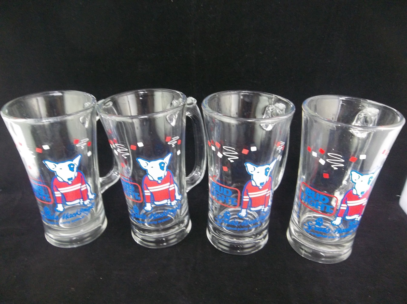 Pair of Vintage 1987 Spuds Mackenzie Bud Light Pilsner Glasses 