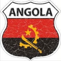 Angola Flag Highway Shield Novelty Metal Magnet HSM-169 - $14.95