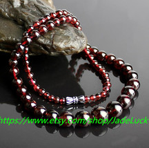 Free shipping ---Natural red garnet / hoist bracelets 108 bracelet / Handicraft  - $28.99