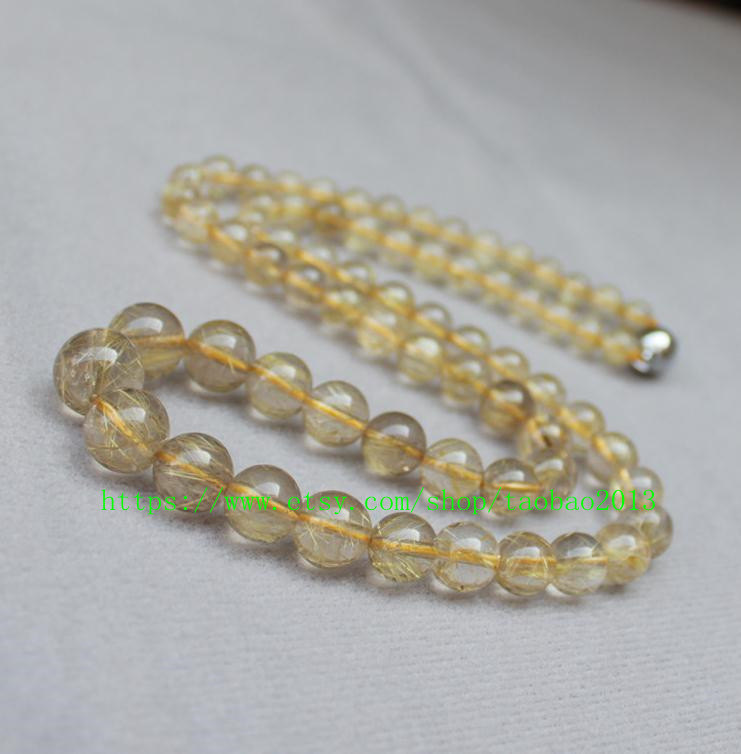 100% AAA grade genuine natural golden blond charm beaded necklace - $36.99
