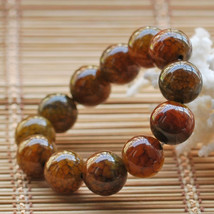 Natural yellow jade beads jade beaded charm bracelet - $22.99