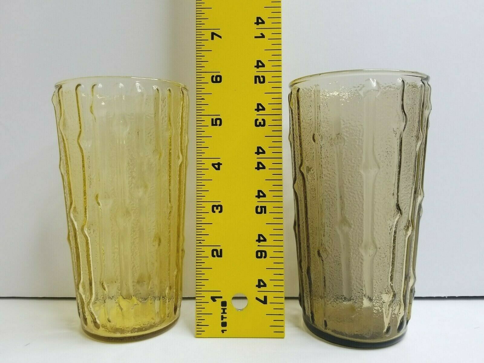 Vintage Anchor Hocking Tahiti Bamboo Avocado Green Tumblers - Ruby