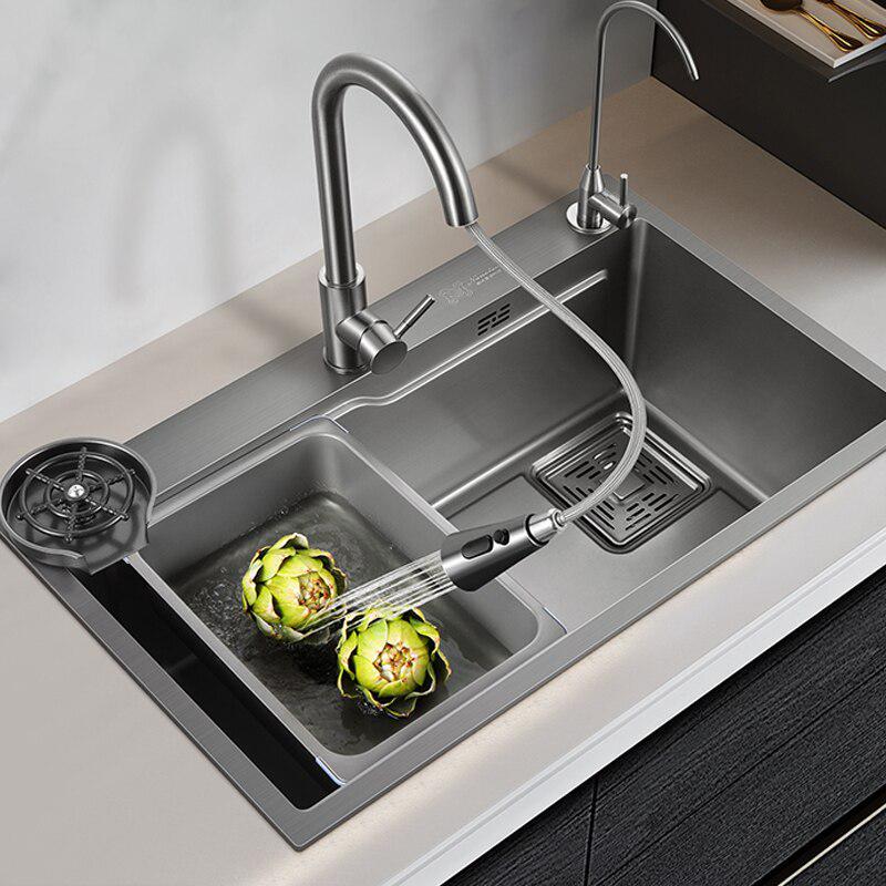 New Stepped Kitchen Sink 304 Stainless Steel 4mm Thickness 220mm