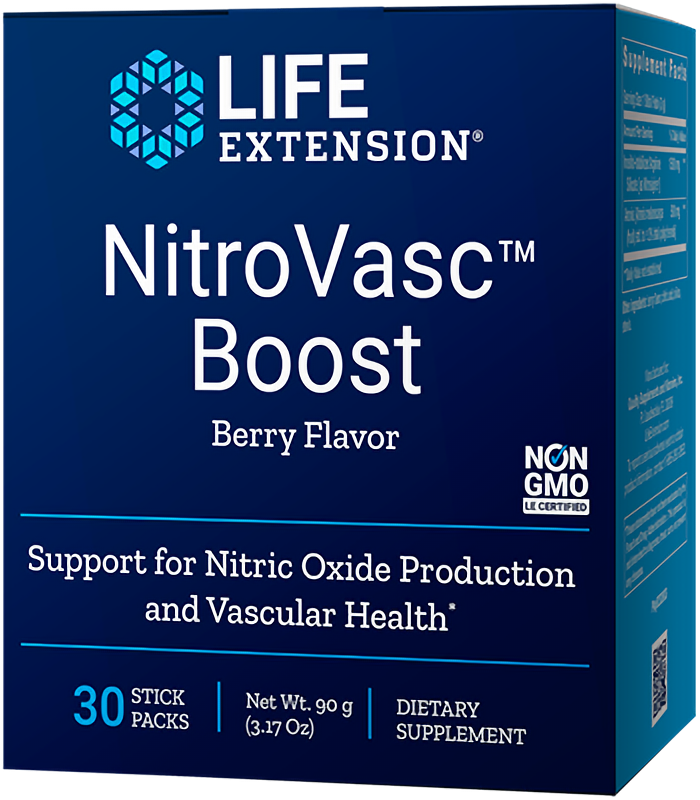 MAKE OFFER! 3 Pack Life Extension NitroVasc Boost 30 sticks Berry nitric oxide - $76.50