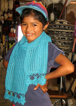 Light blue scarf, shawl made of alpacawool   - $31.00
