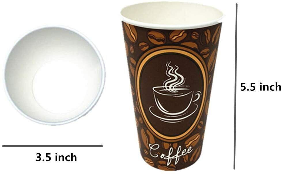 16oz Paper Coffee Cups - Disposable White Hot Cups for Coffee, Tea or —  thatpaperstore