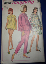 Vintage Simplicity Misses’ Pajamas or Nightgown Size 12 #6278 - $6.99