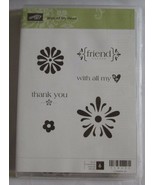 Stampin Up Retired With All My Heart Set of 6 Clear Mount Stamp 118623 - $12.38