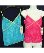 New Lot 2 sz M AUGUST MOON Camisole Lace Tank pink blue Medium - $24.00