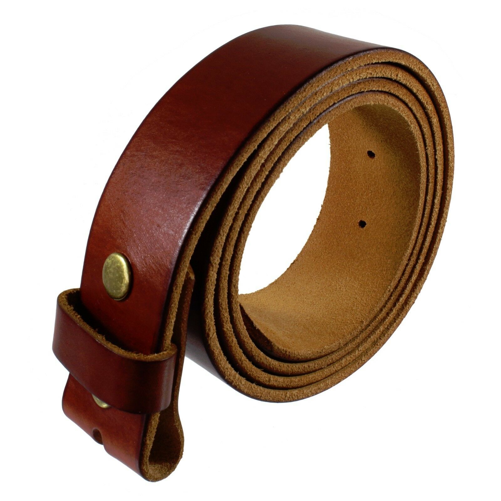Men's Belt with Mini Lion Tan Suede Leather Oval Shape Buckle 40