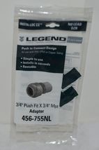 Legend 456 755NL 3/4 Inch Brass Push Fit X MPT Adapter No Lead Reusable image 4