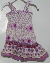 Baby Beri Purple Cream Light Green Flower Dress Bloomer Set 3 6 Month image 2