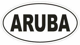 ARUBA Oval Bumper Sticker or Helmet Sticker D2145 Country Euro oval - $1.39+