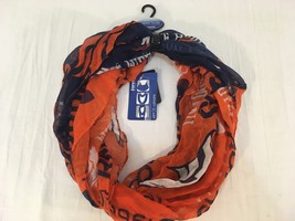 Nfl 2023 Womens Denver Broncos Orange Blue Double Side Logo Sheer Infinity Scarf - $15.38
