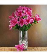 54 Extra Large Lilies Artificial Lily Flowers 6 Bushes for Wedding Bouquets TkFa - $79.20