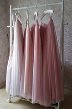 Wedding Bridesmaids Maxi Tulle Skirt Outfit, Baby Pink Blush Pink Rose Pink Tutu