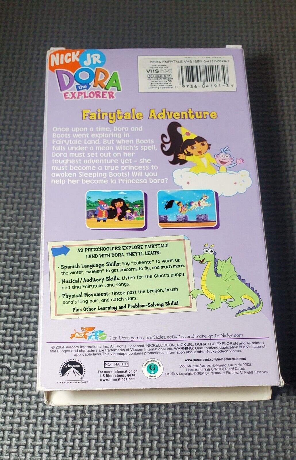 Nick Jr Dora the Explorer Fairytale Adventure VHS Video Tape 2004 ...