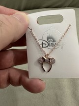 Disney Parks Minnie Mouse Ears Headband Cubic Zirconia Necklace NEW image 3