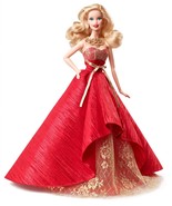 Holiday Barbie Doll 2014 in Posh Princess Red and Gold Satin Gown, Mattel - $54.99