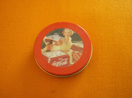 Coca Cola Vintage style coaster coasters 4 pieces and tin case pin up girls - $35.00