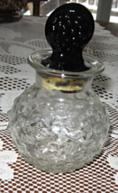 Pressed Glass Bottle-Textured-Matching Black Stopper - $10.00