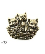 Vintage Avon Cats in a Basket of Love Lapel Tac 1" Pin - Cute Kittens -  Hey Viv - $12.00